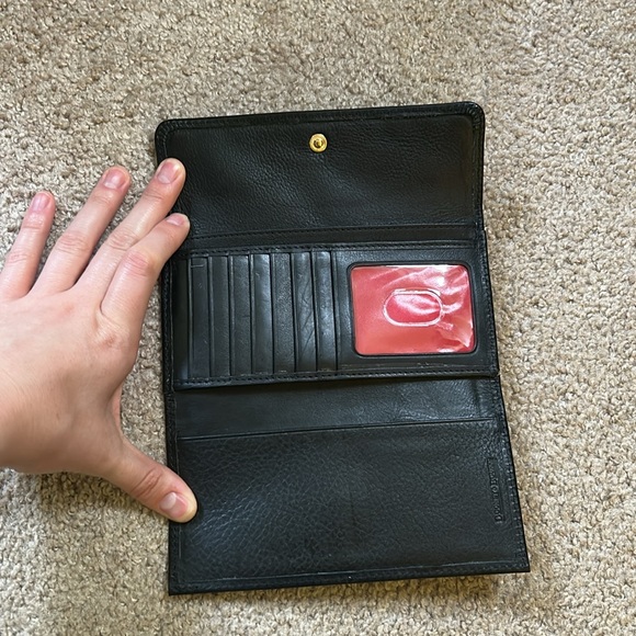 Black Dooney and Bourke Florentine Checkbook Organizer Leather Wallet - Picture 4 of 10